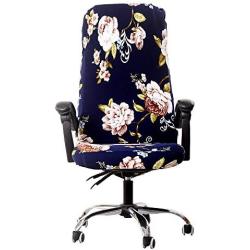 Melanovo Computer Office Chair Covers, Universal Stretch Desk Chair Cover for Rotating High Back Chair (Large Size)