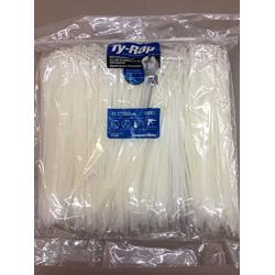 TY26M Cable Tie 40lb 11'' Natural Nylon with Stainless Steel Locking Device Bulk Pack 1000 Per Bag