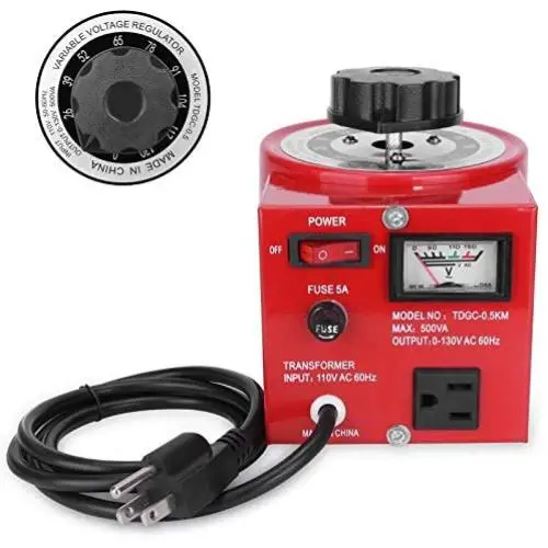 Beleeb Voltage Transformer 5 Amp Auto AC Variable Voltage Regulator ,500VAC Max,120VAC Input, 0-120V/130VAC Output