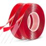 2 Pack Double Sided Tape Heavy Duty - 3/4''20 Acrylic Clear Strong Adhesive Waterproof Removable Double Sided Mounting Tape for Carpet Fix, Home Office Wall Decor, DIY Crafts, Car Glass Decor
