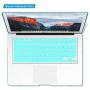 IBENZER MacBook Air 11 Inch Case Model A1370 A1465, Soft Touch Plastic Hard Shell Case Bundle with Keyboard Cover for Apple Laptop Mac Air 11, Aqua, A11TBL+1 N