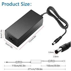 SHNITPWR 12V 5A 60W Power Supply Adapter AC DC Converter 100V~240V to 12 Volt 5 Amp Transformer 5.5x2.5mm Plug for 5050 3528 LED Strip Light 3D Printer LED Driver CCTV Security System LCD Monitor