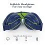 Elecder i36 Kids Headphones Children Girls Boys Teens Foldable Adjustable On Ear Headphones 3.5mm Jack Compatible Cellphones Computer Kindle MP3/4 School Tablet Blue/Green