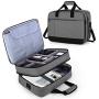 Luxja 2 Layers Projector Case with Protective Laptop Sleeve, Projector Bag with Adjustable Compartments, Gray