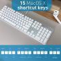 Macally Ultra-Slim USB Wired Keyboard with Number Keypad for Apple Mac Pro, MacBook Pro/Air, iMac, Mac Mini, Laptop Computers, Windows Desktop PC Laptops, Silver (SLIMKEYPROA)