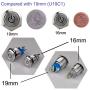 Ulincos Latching Push Button Switch U16F5 1NO1NC SPDT ON/OFF Silver Stainless Steel Shell with Red Power Symbol LED Suitable for 16mm 5/8'' Mounting Hole (Red)