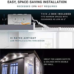 PARMIDA (12 Pack) 6 Inch 12W LED Recessed Ceiling Light with Junction Box, Dimmable Ultra-Thin Low Profile Wafer Can-Killer Panel Downlight, 900LM, IC Rated, ENERGY STAR & ETL-LISTED– 4000K Cool White