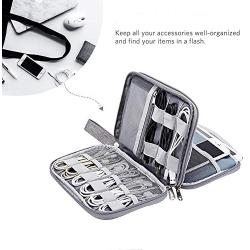 JINFIRE Electronics Organizer Travel Cable Organizer Waterproof Portable Electronics Accessories Case Gadget Bag for 7.9'' IPad Mini, Chargers, Cord, Phone, USB, SD Card,Gray