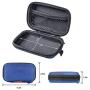 GLCON Rectangle Shaped Portable Protection Hard EVA Case,Mesh Inner Pocket,Zipper Enclosure Durable Exterior,Lightweight Universal Carrying Bag Wired/Bluetooth Headset Charger Change Purse (Blue)