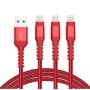 iPhone Charger Cable MFi Certified AHGEIIY,3Pack Nylon Braided Fast Charging Cable for iPhone SE 2,11 Pro,Xs, Max, XR, X,8 Plus,7 Plus,6 Plus,6S Plus,iPad and More