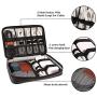 HOLIMET Electronics Organizer Bag Travel Cable Accessories Cord Storage Bag Case Box to House Charging Lighting USB Wire Cellphone Mini Tablet with 5pcs Cable Ties for Office Home Traveling, Black