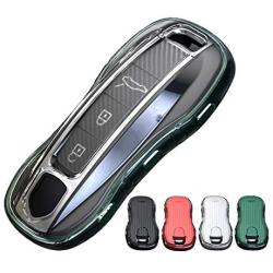 Green Key Cover for Porsche 2020 2021 Porsche Panamera Cayenne Macan 918 fit car Keyless Entry Remote TPU Key case Shell Bag