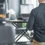 TechOrbits Electric Standing Desk Converter Workstation Rise-X E Motorized Stand Up Desk Riser for a Sit Stand Desk - Height Adjustable Computer Table for Standing Desks - 32” Work Surface, Black