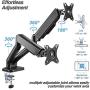 AVLT Dual 27'' Monitor Desk Mount Stand - Mount Two 27'' Screens on Height Adjustable Gas Spring Arms Space Saver Both C-Clamp & Grommet Mounting Base Each Arm Holds up to 14.3 lbs