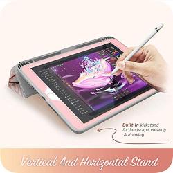 i-Blason Cosmo Case for New iPad 8th/7th Generation, iPad 10.2 2020 2019 Case, Full-Body Trifold with Built-in Screen Protector Protective Smart Cover with Auto Sleep/Wake & Pencil Holder (Marble)