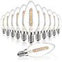 CP3 E12 LED Candelabra Light Bulb 40W Equivalent, Non-Dimmable 4W 400LM Candle Light Bulb 360 Degree lighting Chandelier Light Bulbs with Decorative Candle Base, Clear Glass, 2700K Warm White, 12 Pack