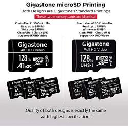 Gigastone 128GB 5-Pack Micro SD Card, 4K UHD Video, Surveillance Security Cam Action Camera Drone Professional, 95MB/s Micro SDXC UHS-I A1 Class 10