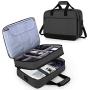 Luxja 2 Layers Projector Case with Protective Laptop Sleeve, Projector Bag with Adjustable Compartments, Black