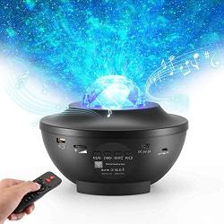 Laser Star Projector Night Light Projector, Delicacy Sky Laser Ocean Wave Starry Projector with Music Speaker,Christmas Projector Light for Baby Kids Bedroom Party Home Holidays