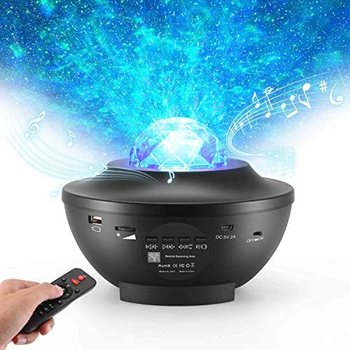 Laser Star Projector Night Light Projector, Delicacy Sky Laser Ocean Wave Starry Projector with Music Speaker,Christmas Projector Light for Baby Kids Bedroom Party Home Holidays