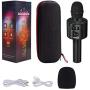 BONAOK Wireless Bluetooth Karaoke Microphone,3-in-1 Portable Handheld Karaoke Mic Speaker Machine Birthday Home Party for Android/iPhone/PC or All Smartphone (Q37 Black)