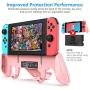 Switch Pink Grip Compatible with Nintendo Switch, OIVO Ergononmic Hand Grip, Upgraded with Adjustable Stand for Nintendo Switch- Pink