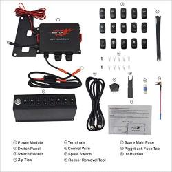 Voswitch Overhead 8-Switch Pod/Panel with Control and Source Box Green Backlight Compatible with Jeep Wrangler JK JKU 2007-2018