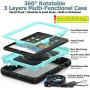 SEYMAC stock Case for Fire HD 8/8Plus Case (10th Generation 2020 ), [Full-Body] Shock-Proof Case with 360 Rotating Stand &Strap [Screen Protector] for Amazon Fire HD 8/8 Plus 10th Gen (SkyBlue+Black)