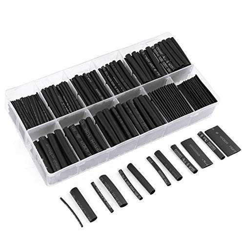 532pcs Heat Shrink Tubing Black innhom Heat Shrink Tube Wire Shrink Wrap UL Approved Ratio 2:1 Electrical Cable Wire Kit Set Long Lasting Insulation Protection, Safe and Easy, Eco-Friendly Material