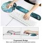 Meffort Inc Mouse Pad Wrist Support & Gaming Keyboard Wrist Pad Combo Set – Durable Ergonomic Anti Slip Non-Slip Round Base Rest Support - Almond Blossoming