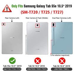 Fintie Case for Samsung Galaxy Tab S5e 10.5 2019 Model SM-T720(Wi-Fi) SM-T725(LTE) SM-T727(Verizon/Sprint/AT&T), Multi-Angle Viewing Stand Cover with Pocket Auto Sleep Wake Feature, Purple