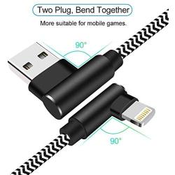 90 Degree iPhone Charger 10ft Lightning Cable Right Angle iPhone Cable 3 Pack Quick&Fast Charging Nylon Braided Charger Cord Compatible with iPhone 12 11 Xs MAX XR X 8 7 6s Plus