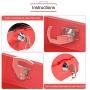 Oumij Cash Box with Combination Lock Safe Metal Money Box for Security Lock Box Digital Safe-Electronic Steel for Home, Business or Travel(Red)