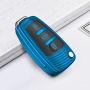 ELOHEI for Audi Key Fob Cover Case,Premium Soft TPU Stripes 360 Degree Full Protection Key Shell Key Case Cover Compatible with Audi A1 A3 Q3 Q7 R8 A6L TT (Blue)