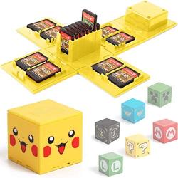 Games Storage Case for Nintendo Switch - Video Game Card Holder Protective Storage System Game Card Organizer Travel Container Box Hard Shell with 16 Game Card Slots (Pikachu Yellow)