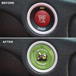ToolEpic for Dodge Challenger Charger Scat Pack Decal Accessories 2015-2021 - Engine Start Stop Button Overlay Sticker Emblem - Push to Start Button Sublime Green Badge Cover - Perfect for Decals