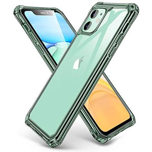 ESR Air Armor Case Compatible with iPhone 11 [Shock-Absorbing] [Scratch-Resistant] [Military Grade Protection] Hard PC + Flexible TPU Frame, for 6.1-Inch, Transparent Dark Green