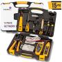 InstallerParts Network Repair Tool Kit 15 In 1 – Electronic Tool Set | Crimping Tool, LAN/Ethernet/Cat5/Cat6 Cable Tester, Gauge Wire Stripper Cutting Twisting Tool, Punch Down, Screwdriver, Knife