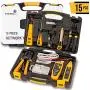 InstallerParts Network Repair Tool Kit 15 In 1 – Electronic Tool Set | Crimping Tool, LAN/Ethernet/Cat5/Cat6 Cable Tester, Gauge Wire Stripper Cutting Twisting Tool, Punch Down, Screwdriver, Knife