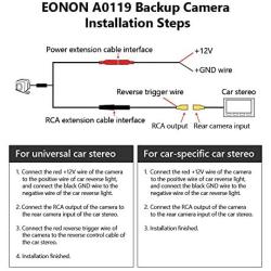 Eonon 2021 Vehicle Backup Camera Milion 420,000 Pixels Wide Angle 170° Waterproof Rearview Back Up Camera-A0119 for GA9350,GA9350B,GA9351,GA9349,GA9363,GA9353,GA9365,GA9480A,GA9449,GA9450,GA9450B