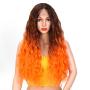 Halloween Synthetic Cosplay Wig Organge Fire Long Curly Wavy Wig for Women Curly Costume Women Wigs For Halloween Party Ombre Orange Halloween Party Wigs Synthetic Cosplay Wigs for Girl 150% Density Cosplay Party Wigs(Ombre Orange)