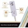 Cordinate Designer 1-Outlet 2-USB Charging Extension Cord with Surge Protection, Brown Braided Décor Fabric Cord, 10 ft, 2.4A USB Charging Ports, with Tamper Resistant Safety Outlets, 37919