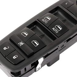 Power Window Switch Front Left Fits for 12-15 CHRYSLER DODGE Minivan RAM 4-Door Pickup 10-Button AUTO Up/down on Two Front Window Green Background Light Replaces OEM 68110866AA 68110866AB 71056
