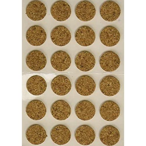 Rocky Mountain Goods Bumper Cork Pads with Adhesive Back - 24 - Ideal for cabinets, on table top items to prevent scratching, furniture or electronics - Does not retain heat - Quietest bumper