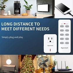 Syantek Remote Control Outlet Wireless Light Switch for Household Appliances, Expandable Remote Light Switch Kit, Up to 100 ft Range, FCC Certified, ETL Listed, White (3 Outlets + 1 Remotes)