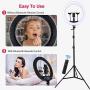 18 inch LED Ring Light with Tripod Stand Dimmable Makeup Selfie Ring Light for Studio Portrait YouTube Vlog Video Shooting with Carrying Bag and Remote Controller