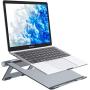 Nulaxy Foldable Laptop Stand, Portable Aluminum Computer Riser, Adjustable Macbook Cooing Holder for MacBook Air Pro, Dell, HP, Lenovo from 10-15.8’’ Laptops, Grey