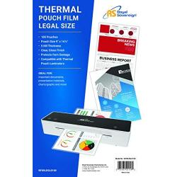Royal Sovereign Thermal Laminating Pouches, 5 Mil, Legal Size 14.25'' x 8.75'' Inches, Clear Gloss, 100 Pouches (RF05LEGL0100)