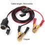 78.8 INCH DC12V 220W Car Cigarette Lighter Extension Cable Alligator Clips Connector Power Plug Socket with Fuse Tap 25A Fuse