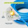 GearIT Extension Cord 100 Feet 10/3-3 Triple Outlet Ultra Heavy Duty SJEOW Extreme Weather Outdoor/Indoor - 10 Gauge 3 Prong, LED Lighted Plug, Oil Resistant Rubber Jacket